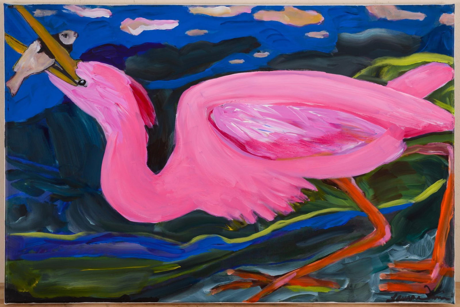 Laura Davis (American Contemporary). Great Heron With Fish (1 of 3)