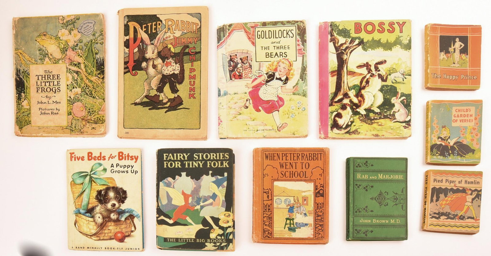 Group of Vintage Children's Books: Including Peter Rabbit and Goldie Locks, largest book 7.5 inches x 6 inches
