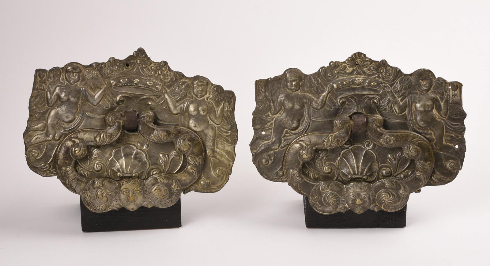Pair of Hammered Tin Door Knockers. (1 of 2)