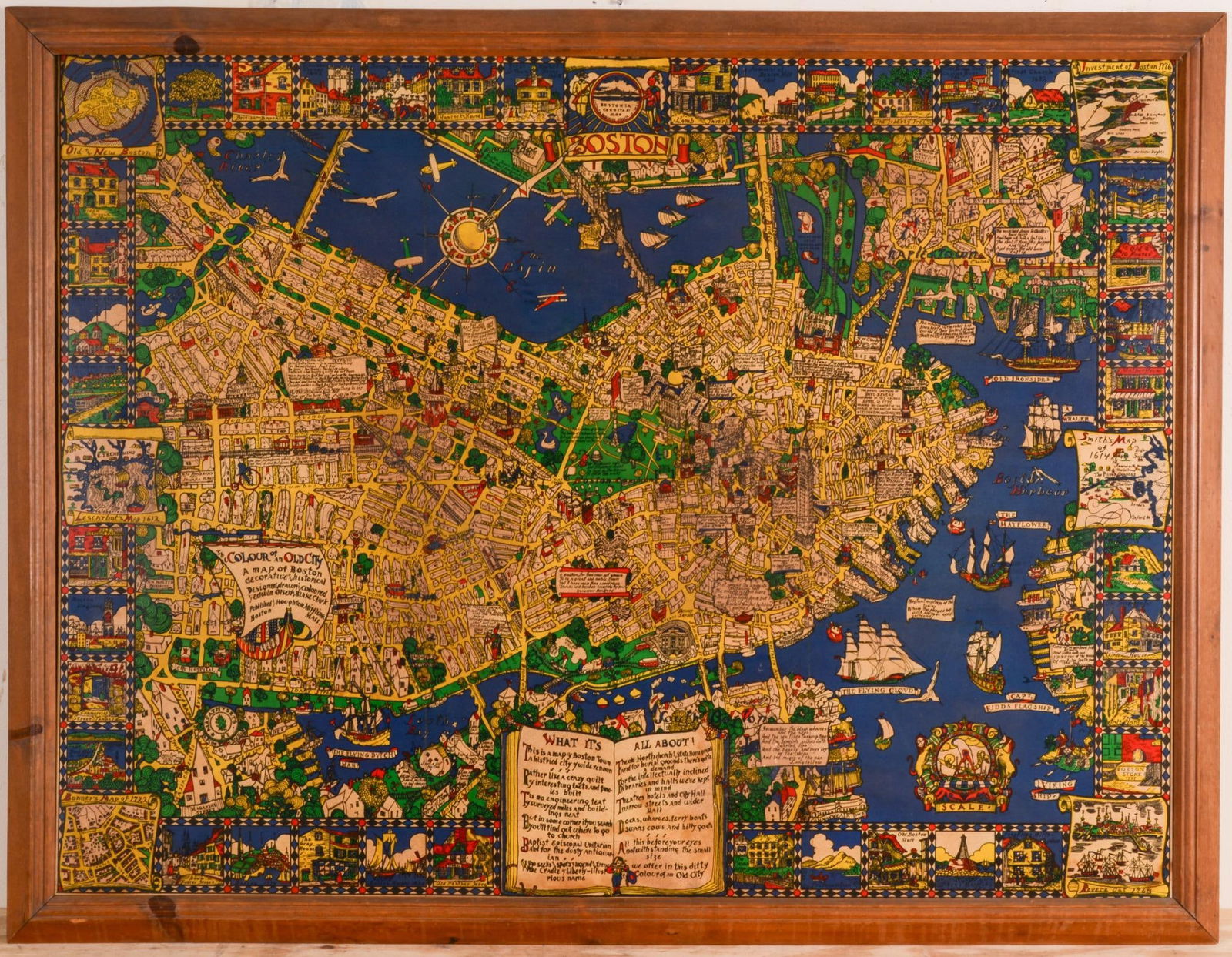 1926 Olsen and Clarke Pictorial Map of Boston (1 of 3)