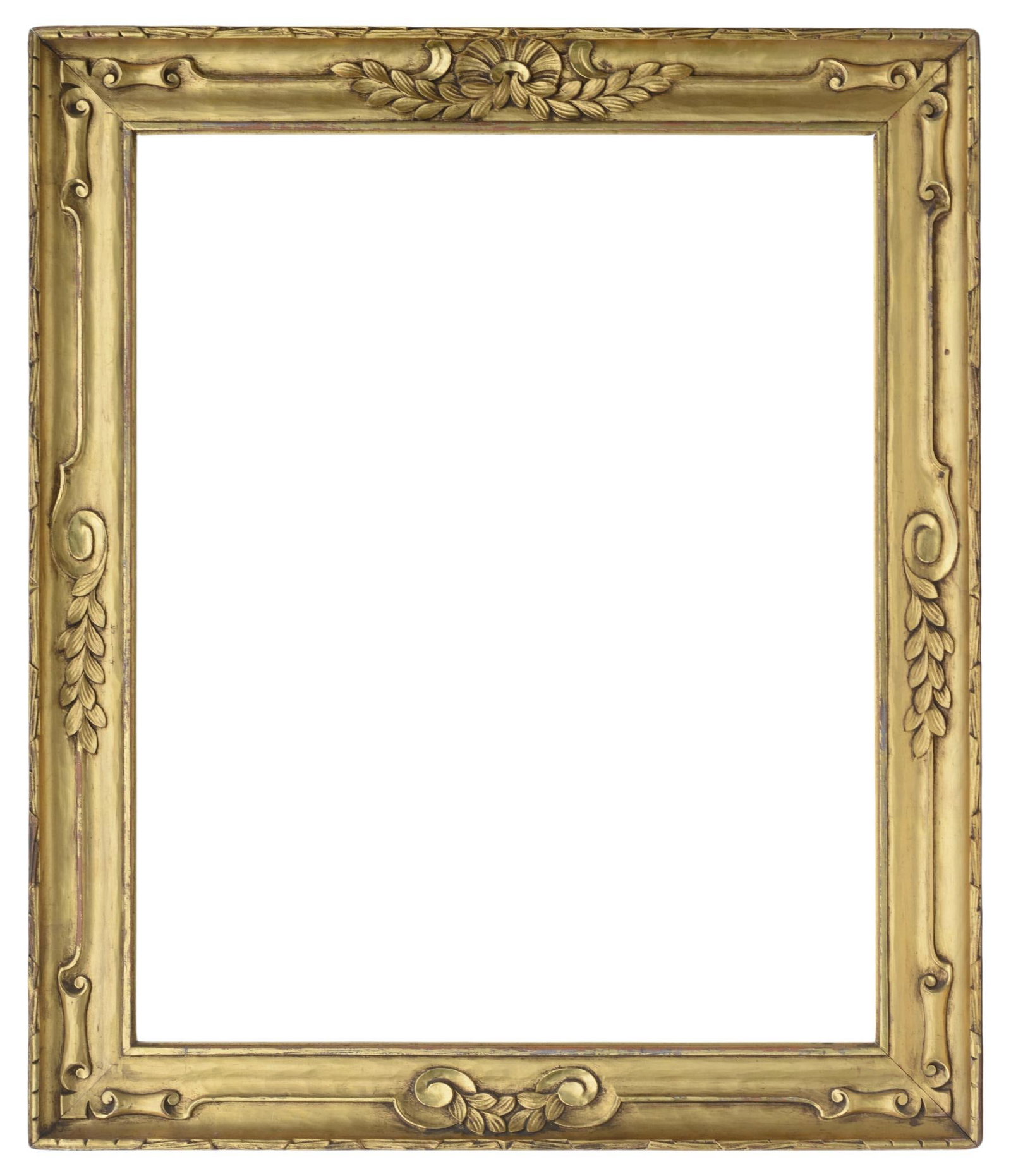 Arts & Crafts Gilt Frame, Circa 1910: Bevel 20.75 x 25.5 inches, overall 26 x 30 inches.
