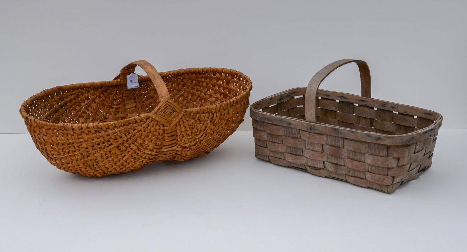 Woven Gathering Basket with Rectangle Carrying Basket (1 of 3)
