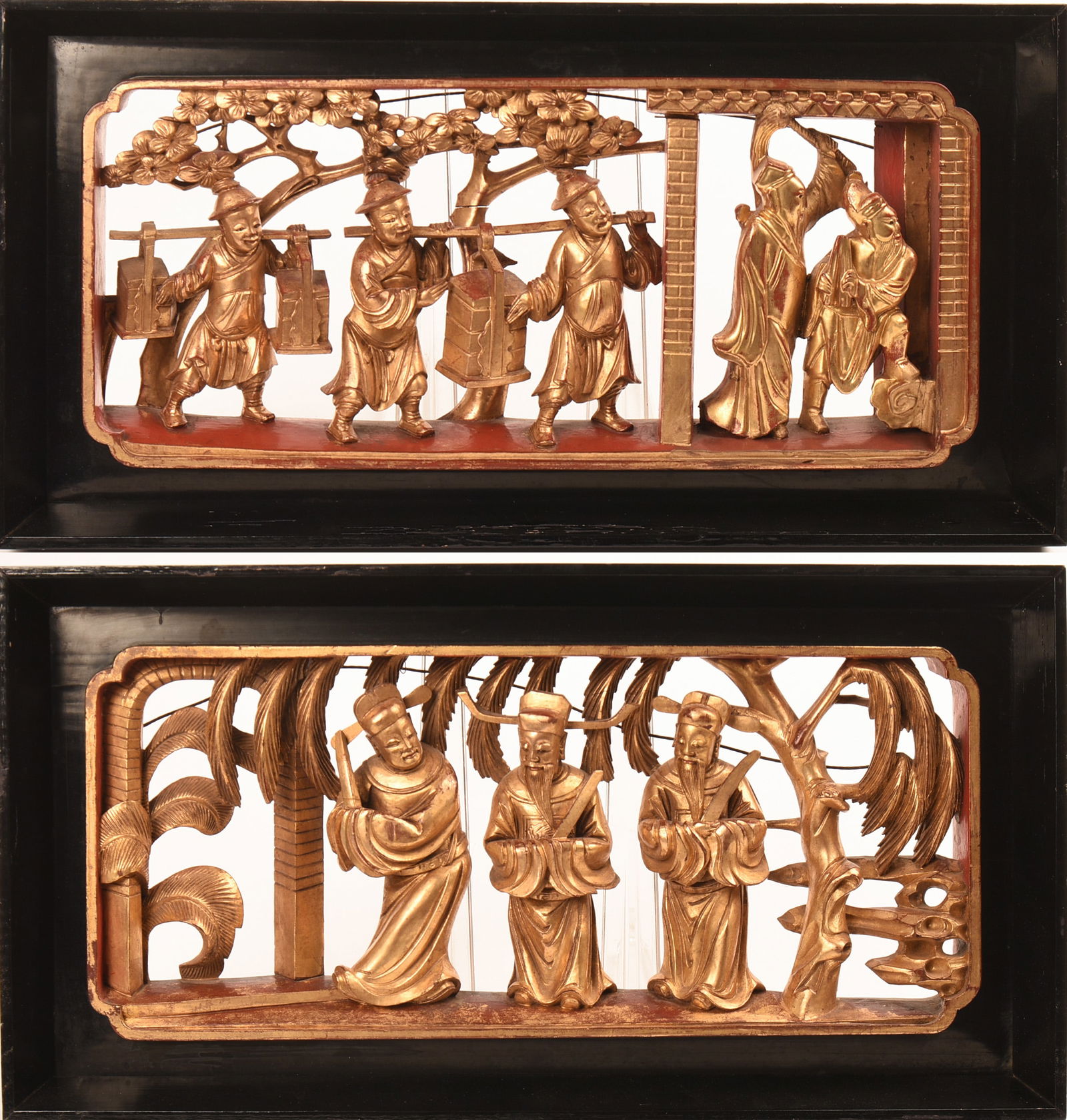 Pair of Chinese Gilt Panels. (1 of 6)