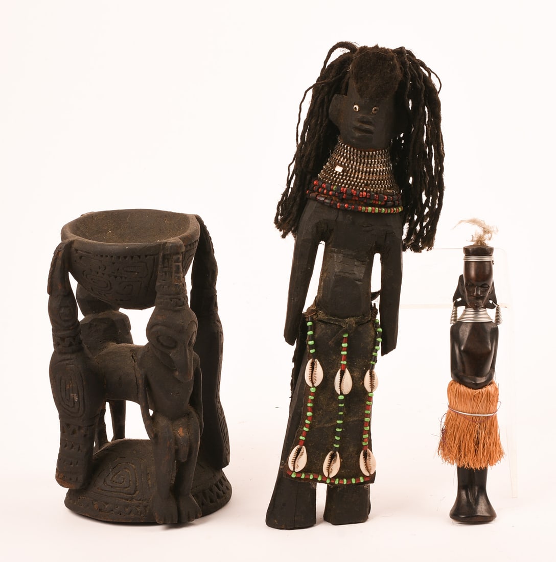 Two Wood Carved African Dolls (1 of 4)
