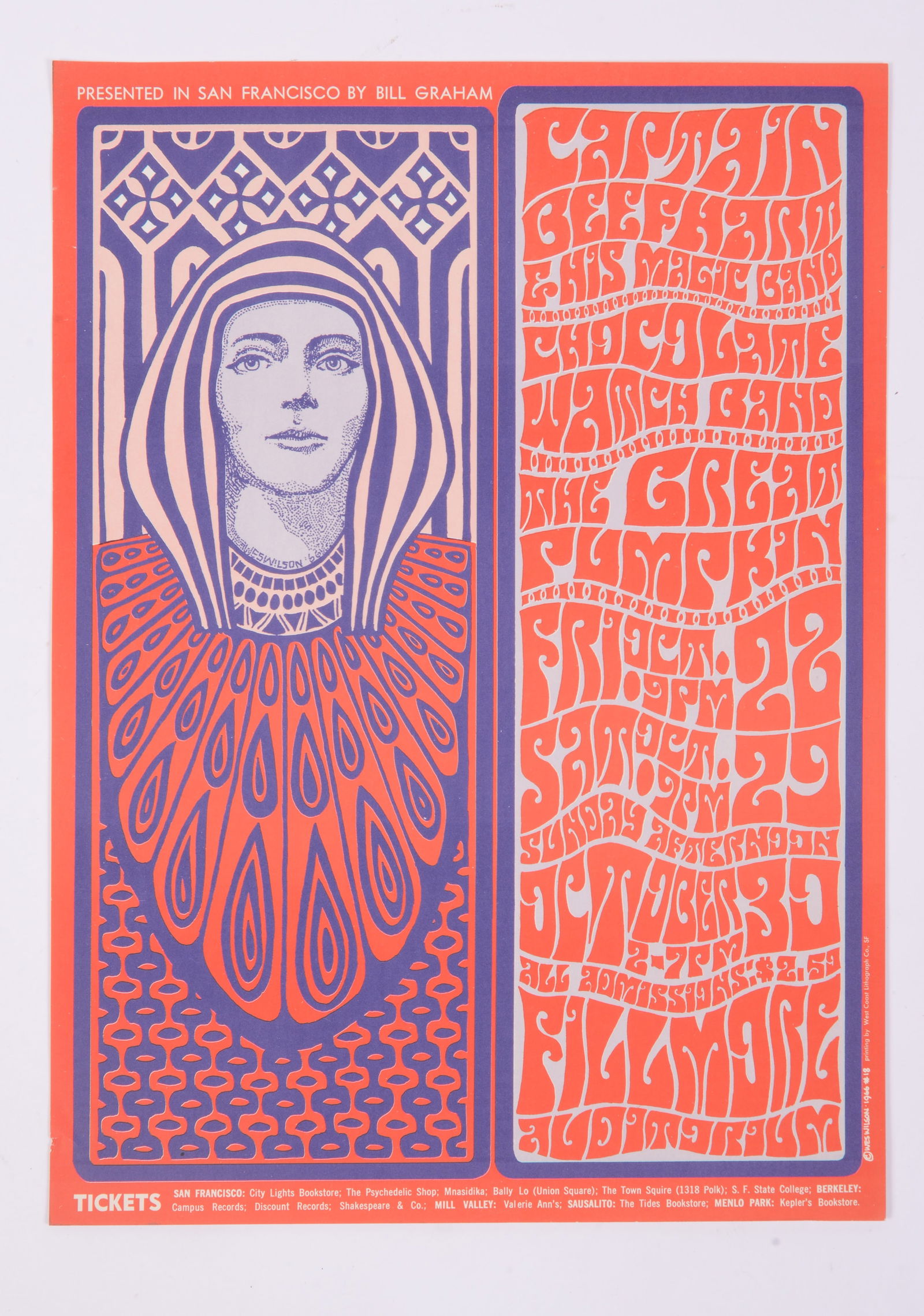Captain Beefheart & His Magic Band' Concert Poster 1966 (1 of 2)