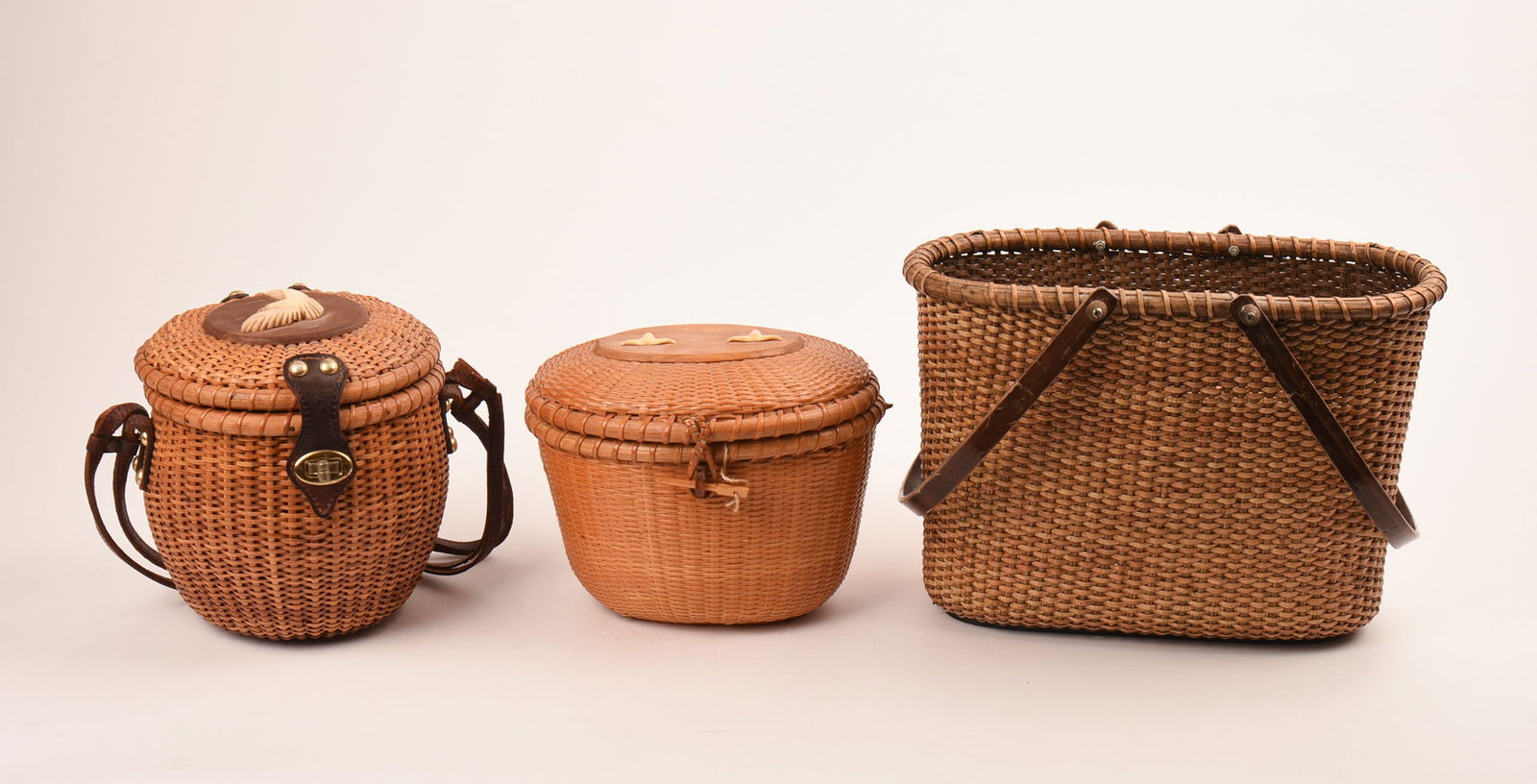 Three Nantucket Type Baskets. (1 of 5)