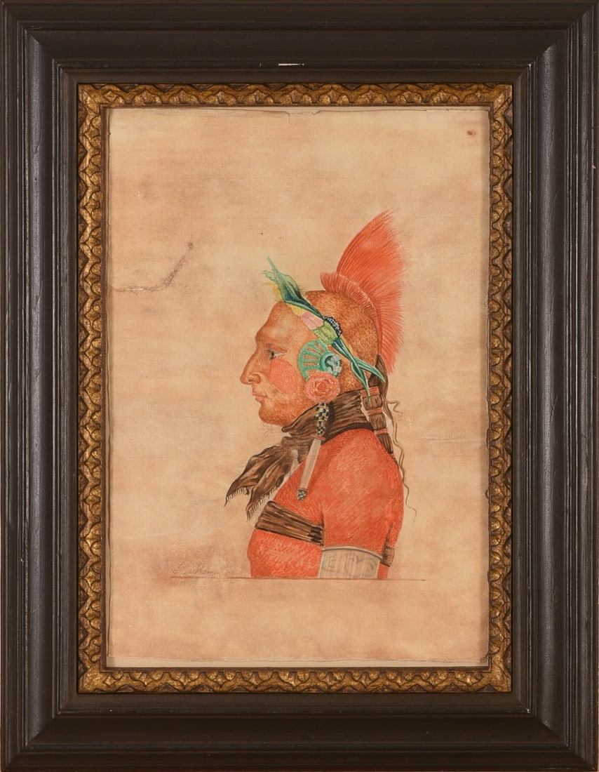 Watercolor Portrait of a Native American. (1 of 3)