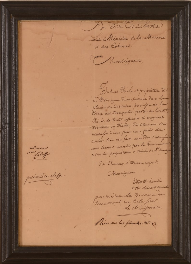 18th Century French Naval Letter. (1 of 2)