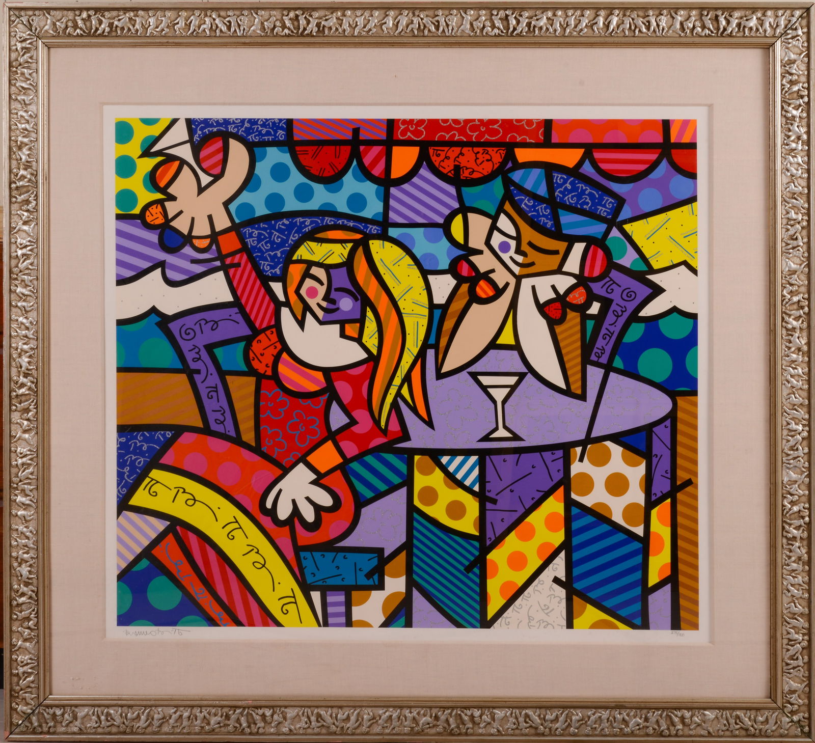 Romero Britto Screenprint, Doing Lunch. (1 of 4)