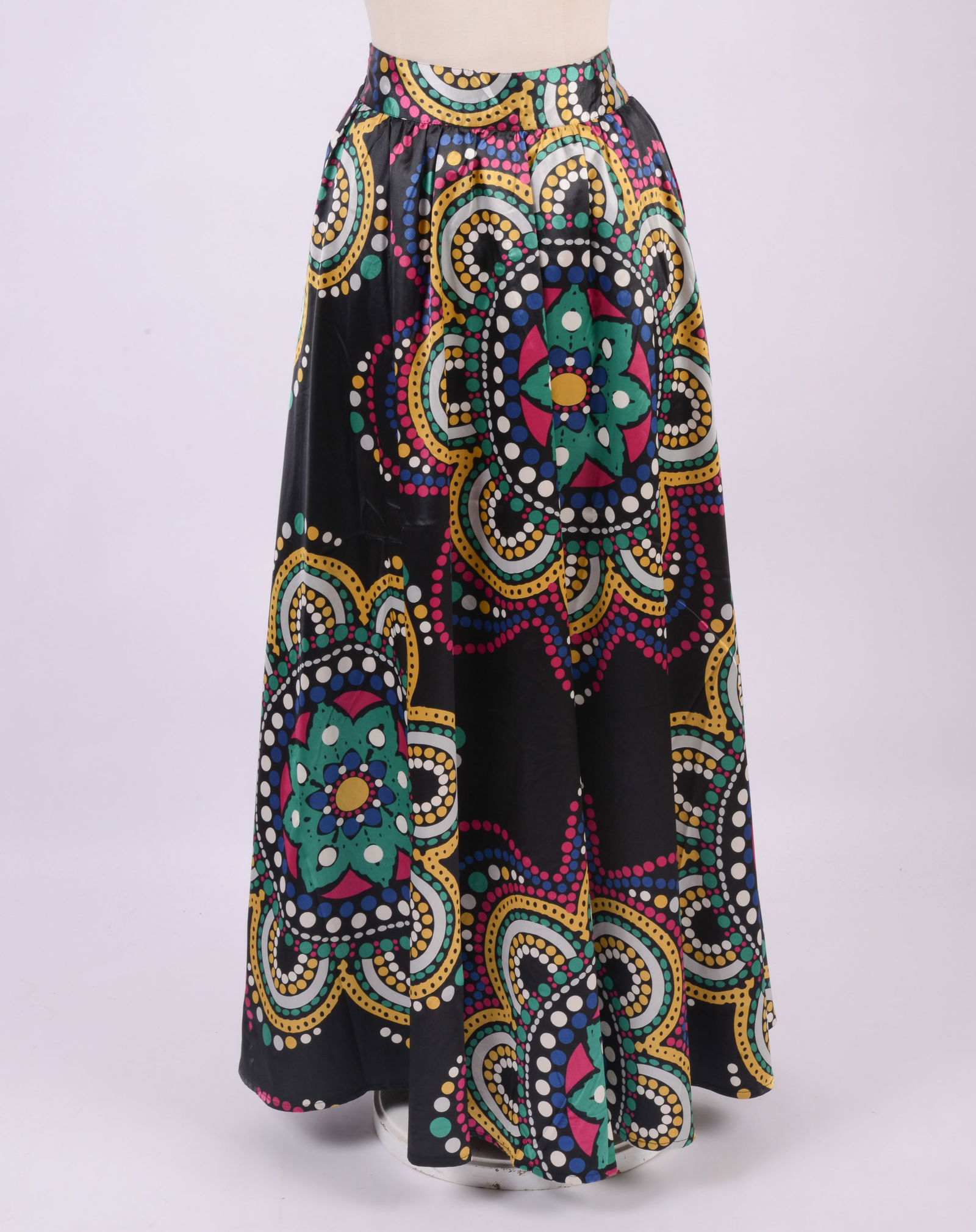 M By Shakara Long Skirt Black with Colorful Pattern (1 of 5)