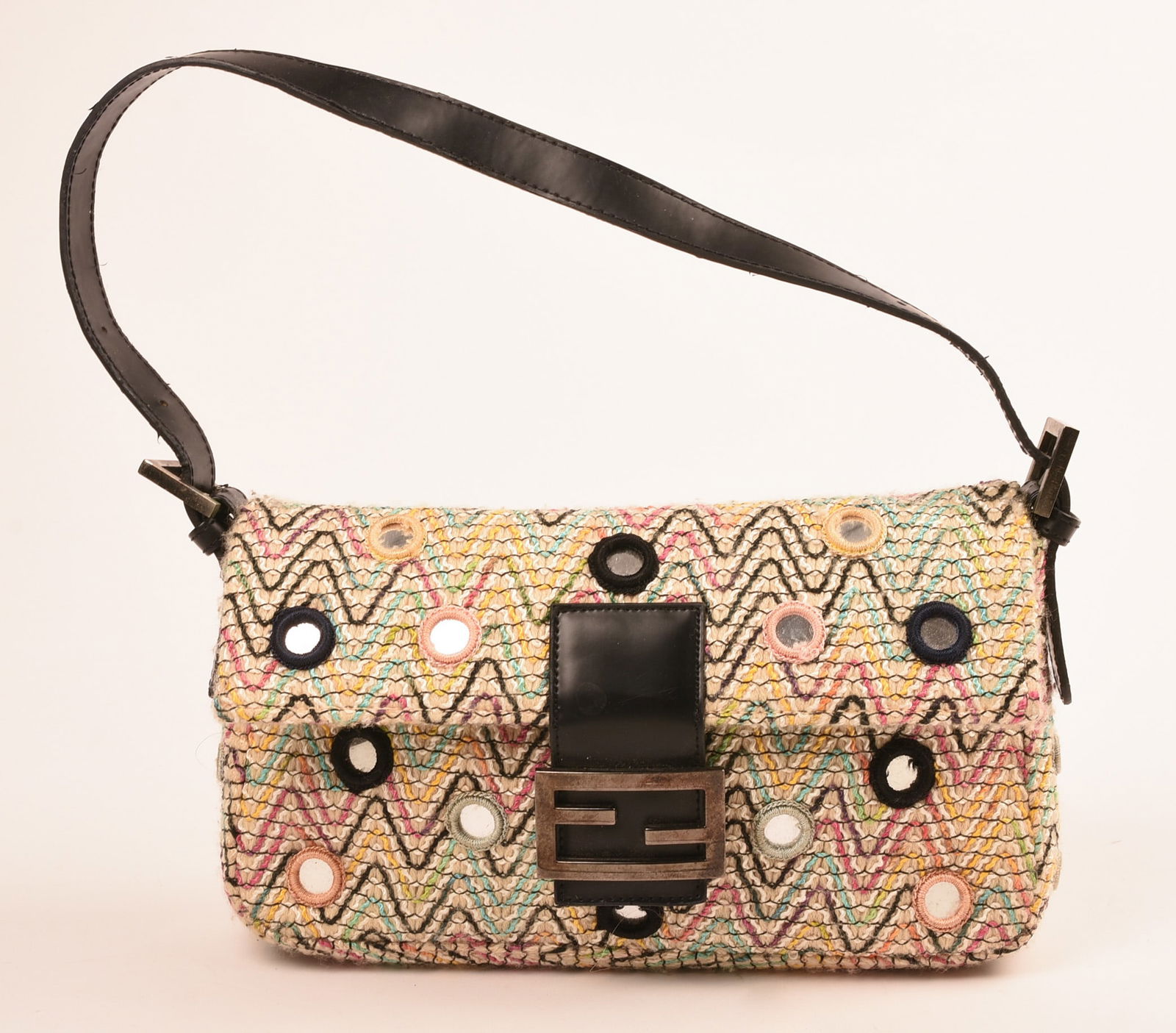 Fendi Fabric and Leather Handbag (1 of 5)