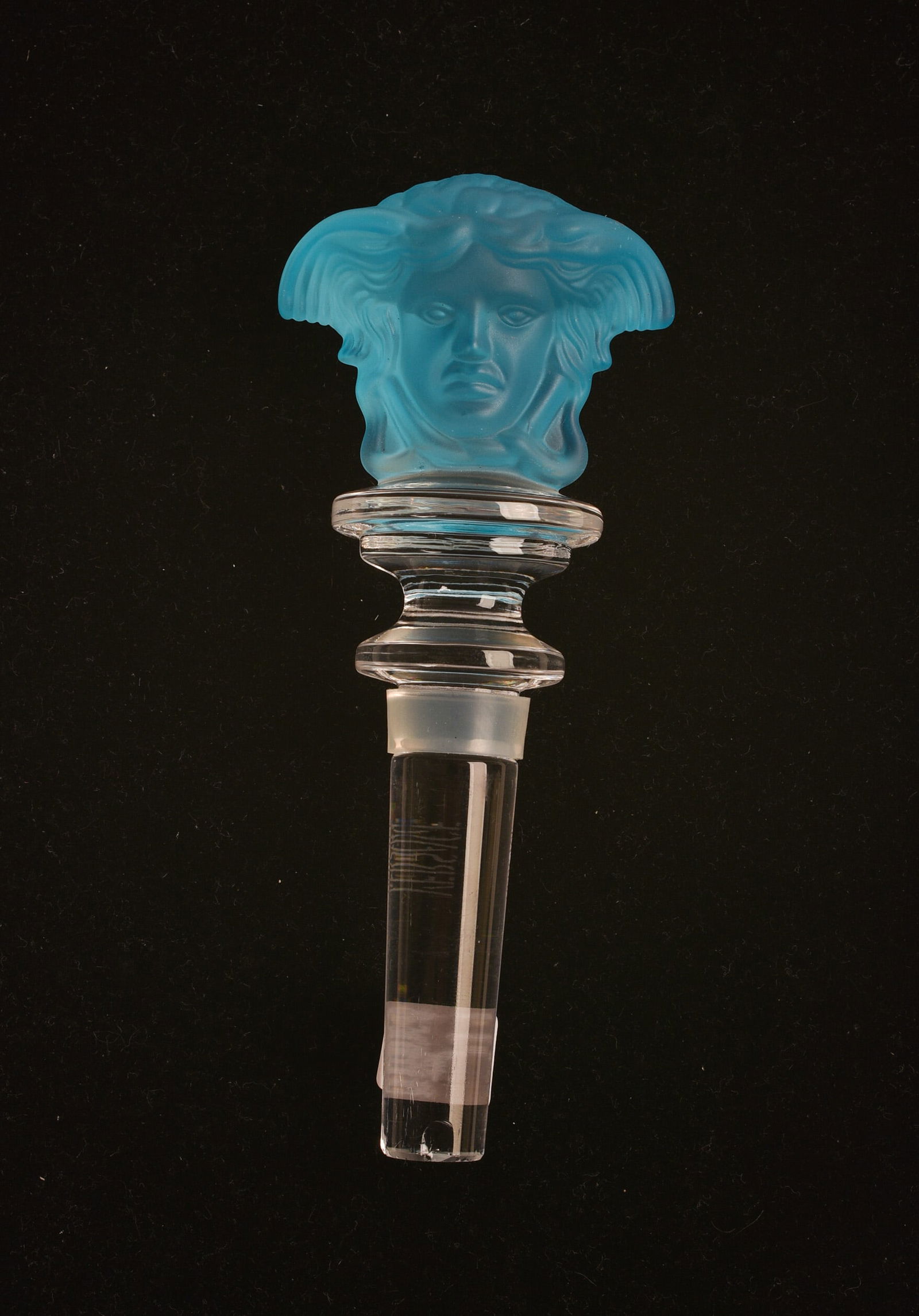 Rosenthal for Versace Glass Bottle Stopper: Length 5 inches. Small chip at bottom.