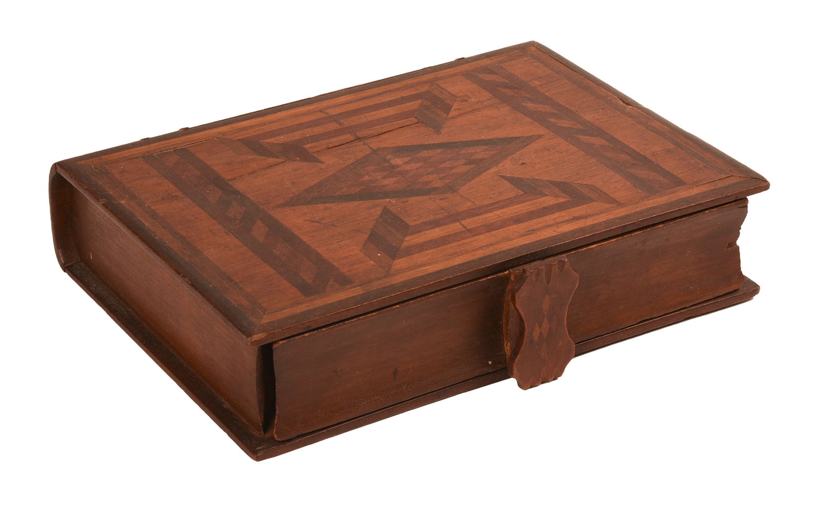 FOLK ART BOOK FORM DESK BOX. (1 of 3)