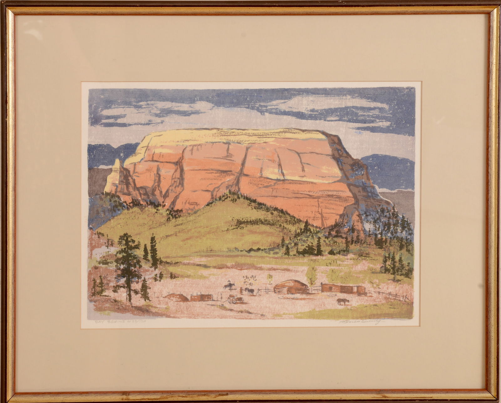 LOUIE EWING WESTERN LANDSCAPE SERIGRAPH (1 of 3)