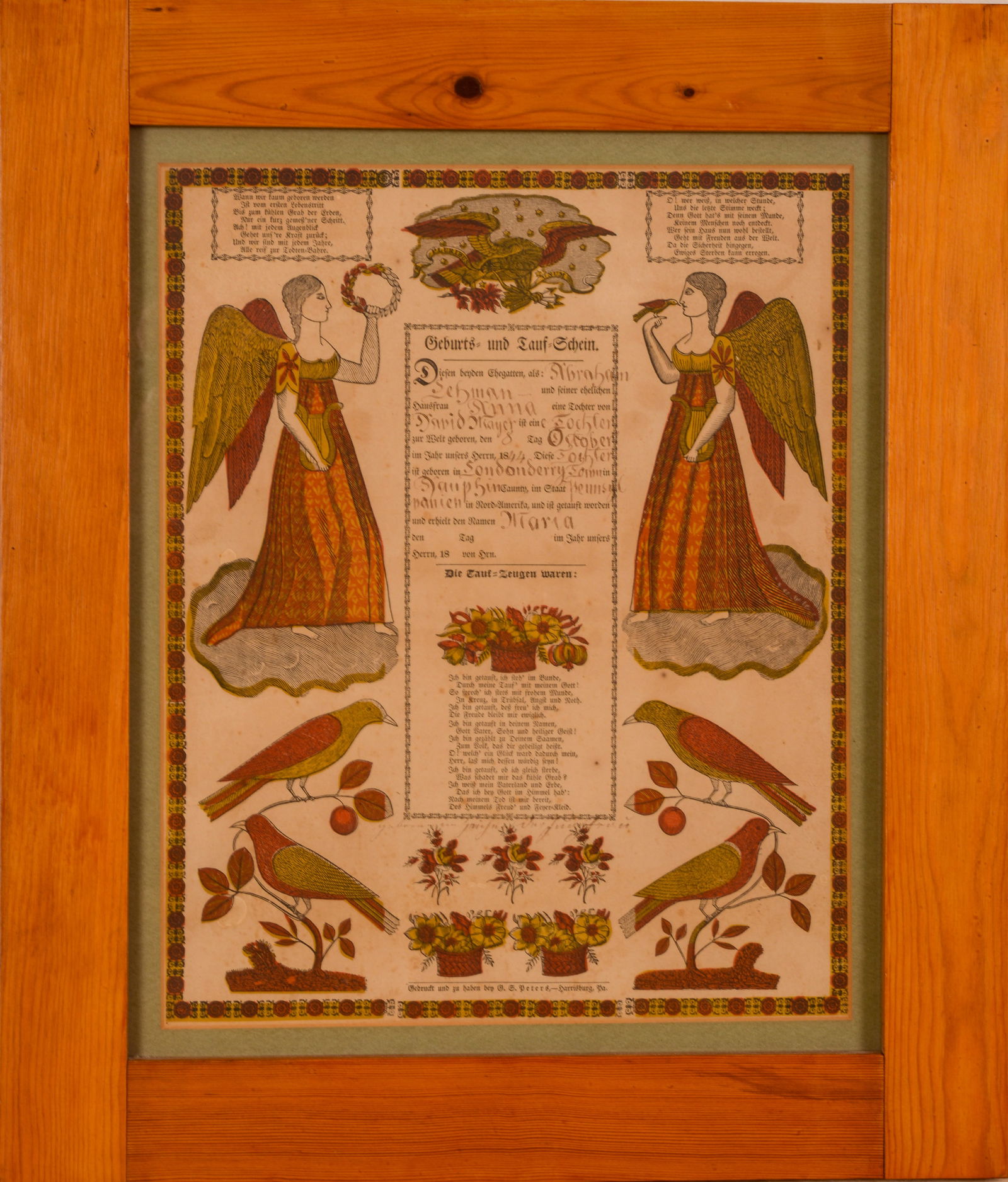 GERMAN FOLK ART FRAMED PRINT (1 of 2)