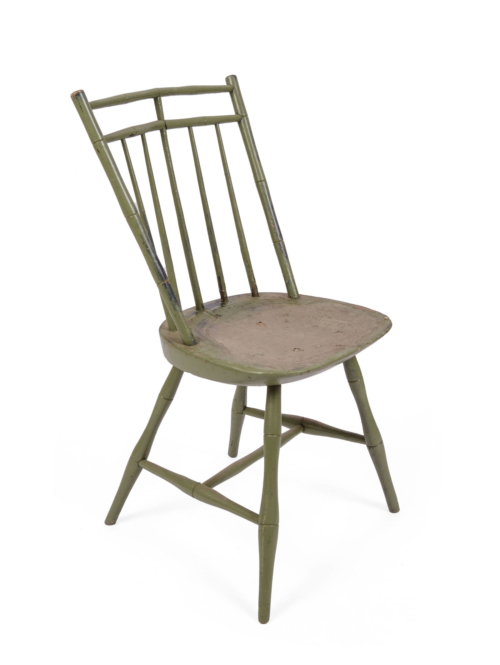 GREEN PAINTED WINDSOR SIDE CHAIR (1 of 6)