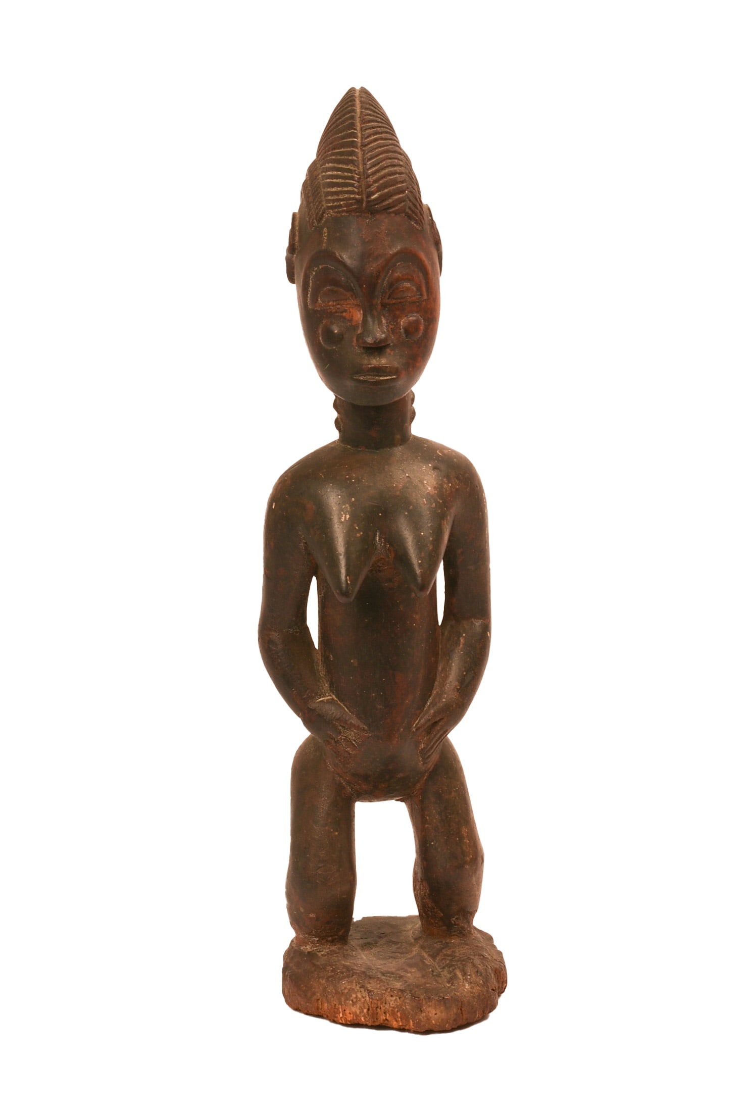 AFRICAN BAULE STANDING FEMALE FIGURE.: Height 13 inches.