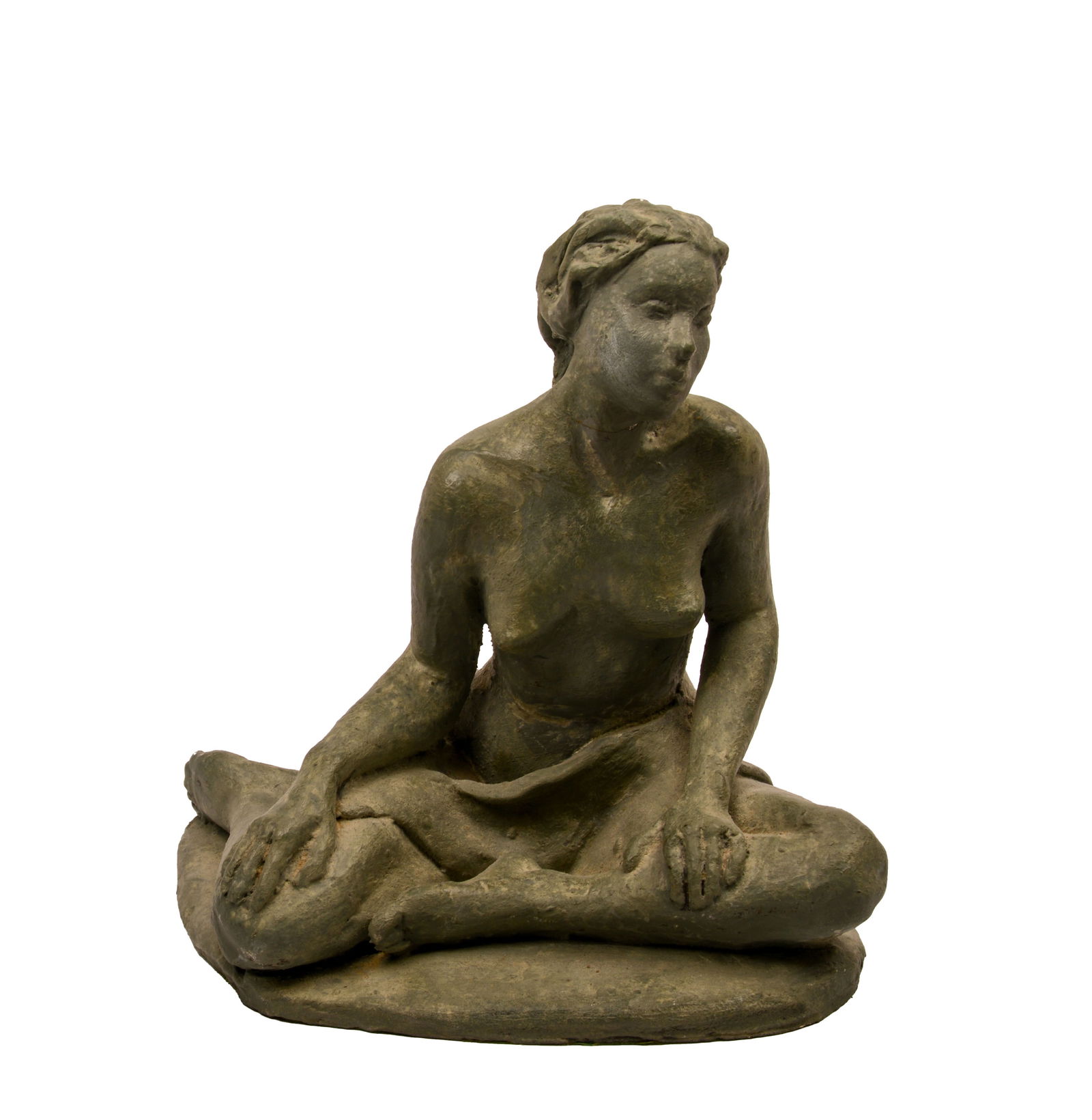 COPPER SCULPTURE OF A SEATED FIGURE.. (1 of 4)