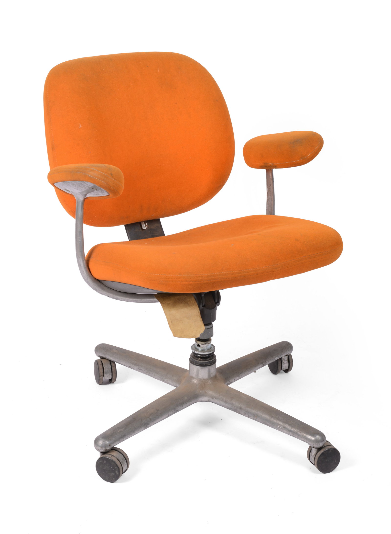 Herman Miller Office Chair in Orange.: Seat height 19 inches. Some stains to upholstery.