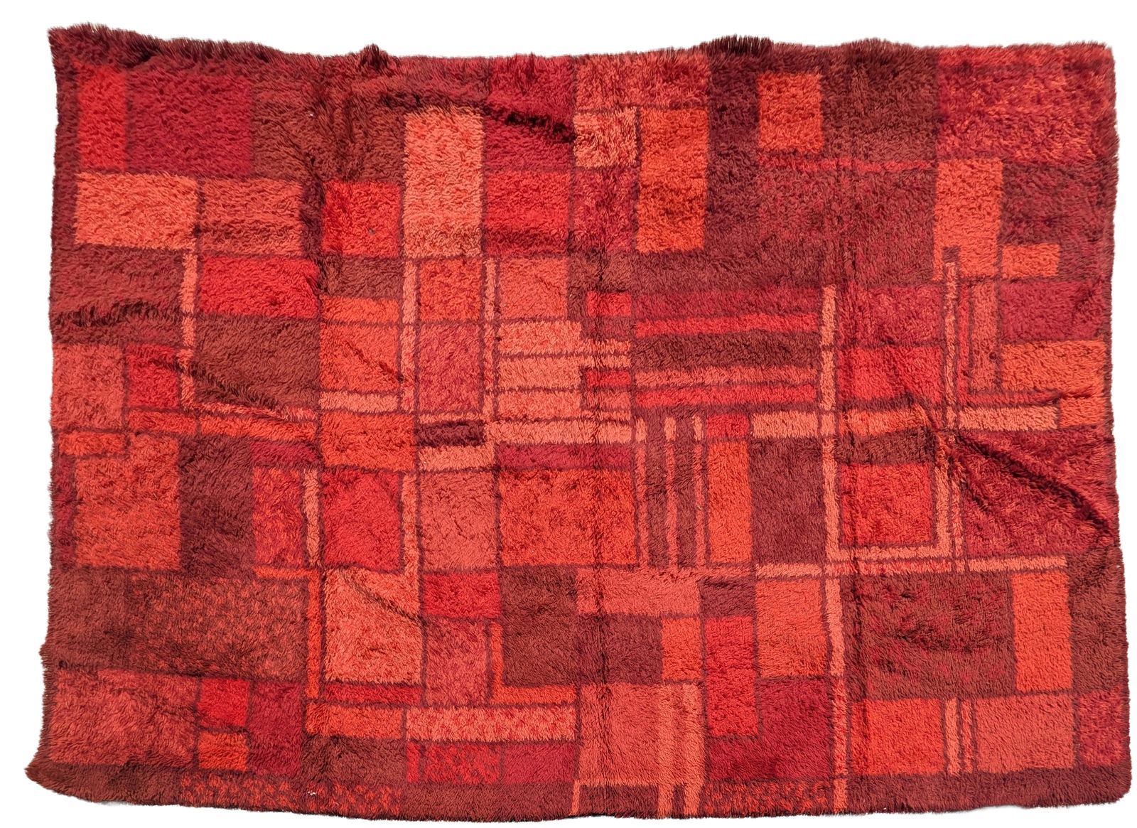 Large Ege Rya Rug.: 10 feet 6 inches by 7 feet 8 inches. One small stain.