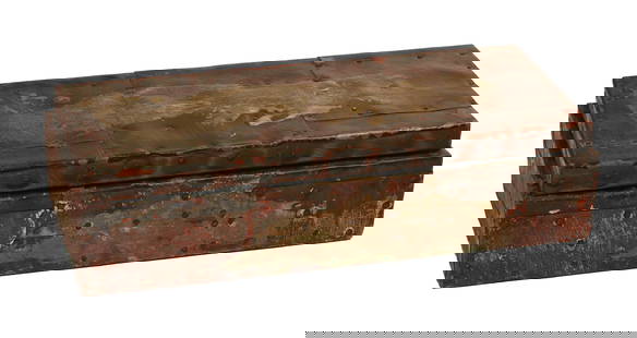 Paul Evans Jewelry Box.: Mixed materials, some plated metal, some cork, and wood. Length 14 1/8 inches, depth 5.5 inches, height 3.5 inches.