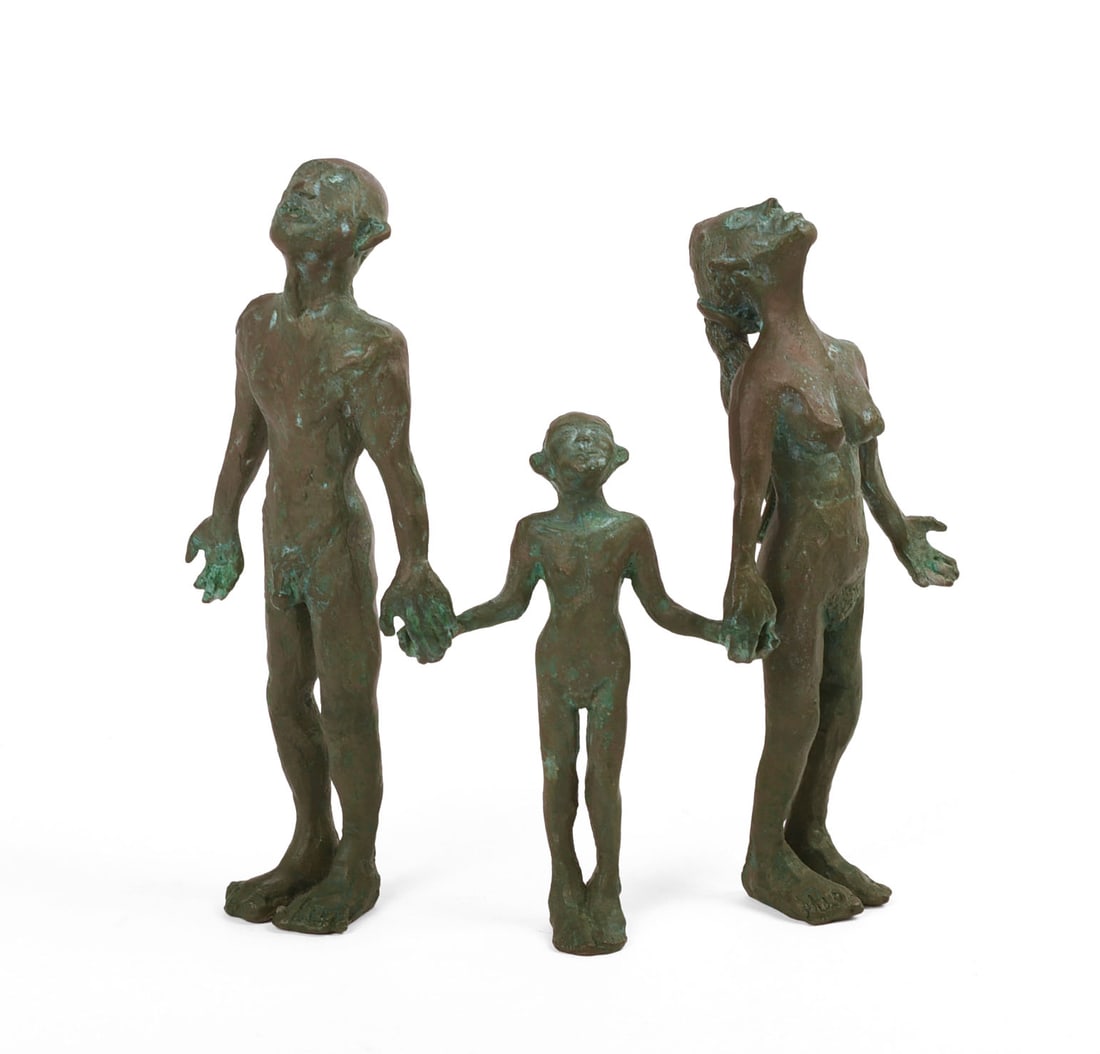 Sam Messer (Born 1955). Family.: Bronze sculpture, signed at base. Height 6.5 inches.