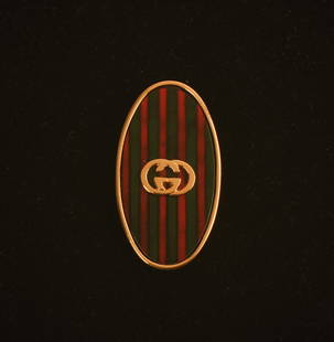 Vintage Gucci Money Clip: Length 2 inches. Some wear on back.