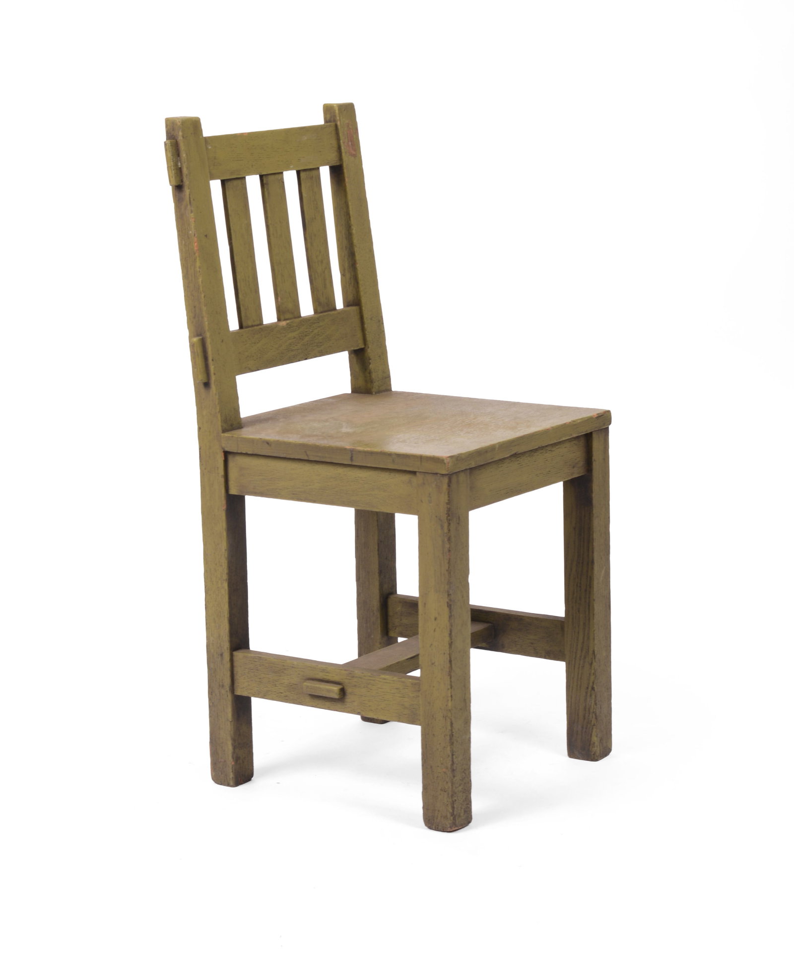 Arts & Crafts Child's Side Chair.: Seat height 16 inches, overall height 30 inches. Repair to crest.