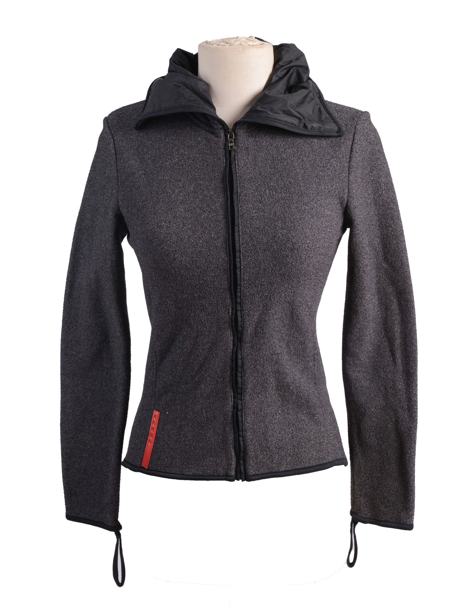 Prada Zip Up Hoodie.: Fleece material. Size small, length 21 inches. Good condition