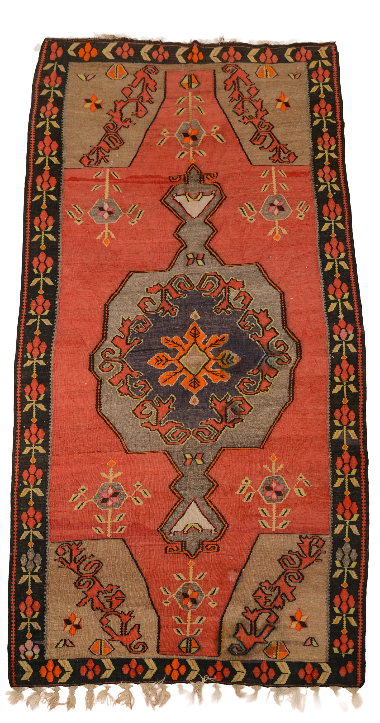 Turkish Kilim Carpet.: 6 x 11 feet, good condition, some minor wear.