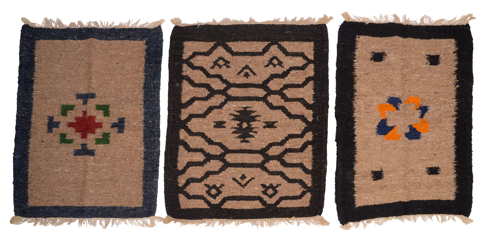 Three Mid Century Hand Woven Rugs. (1 of 3)