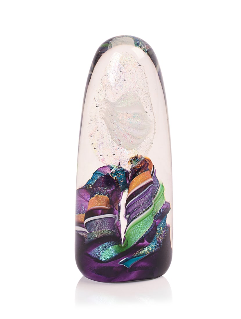 Carmen D'Aquila Studio Glass Paperweight.: Height 5.5 inches. Very good condition.