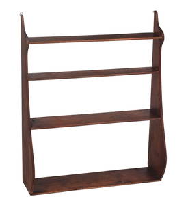 Early Mahogany Whale Side Shelf.: Height 32.5 inches, width 26 inches, depth 8 inches. Joints are slightly loose, condition otherwise good. SHIPPING: We offer very competitively priced in house shipping for all items in this sale.