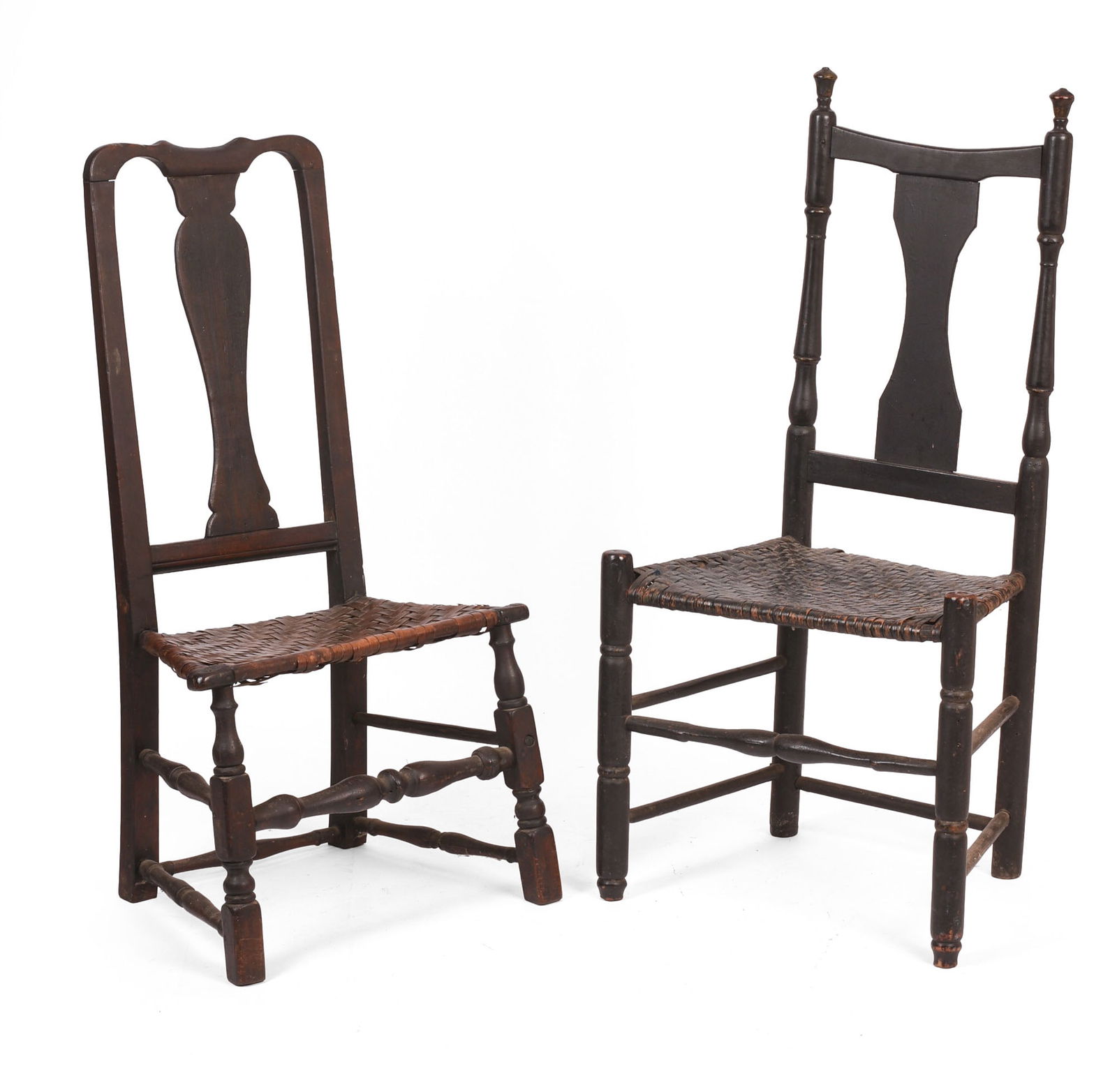Two Early American Side Chairs in Black Paint. (1 of 5)