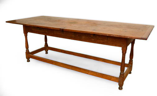 Bench-Made Maple and Pine Refectory Table.: With three drawers. Height 27.5 inches, length 81 inches, depth 32 inches. Very good condition, with some minor surface wear. SHIPPING: We offer very competitively priced in house shipping for all