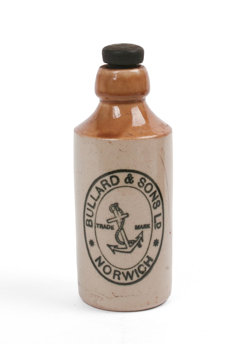Bullard & Sons Stoneware Flask.: Height 7 inches. Good condition. SHIPPING: We offer very competitively priced in house shipping for all items in this sale. Please contact us for a quote.