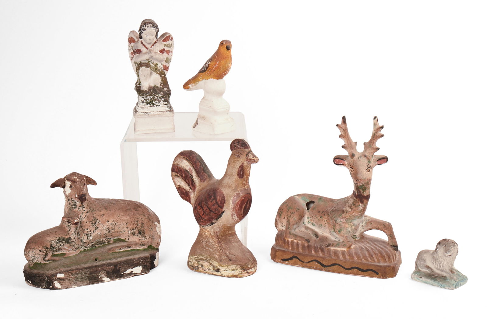 Six Chalkware Figures. (1 of 6)