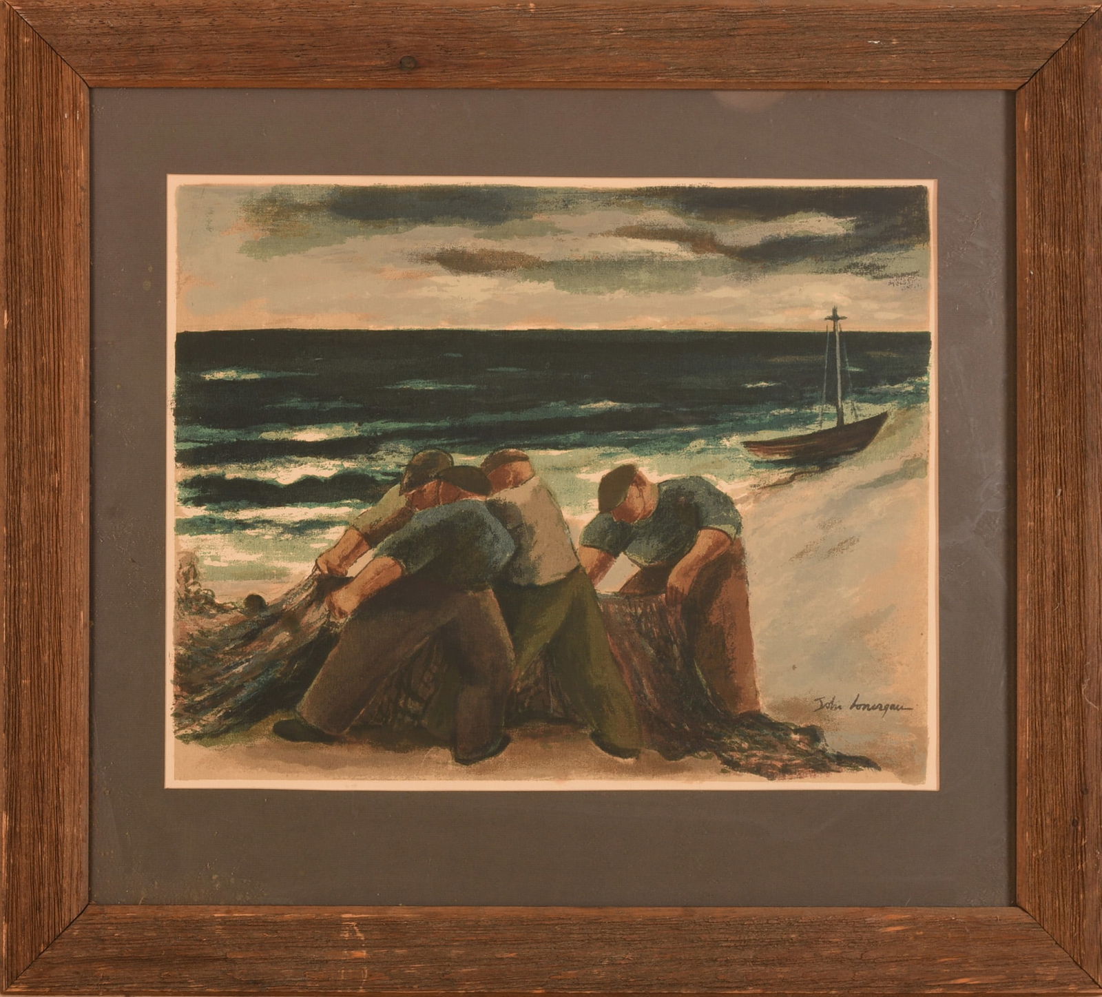 John Lonergan (1897 - 1969). Fishermen at Shore. (1 of 3)