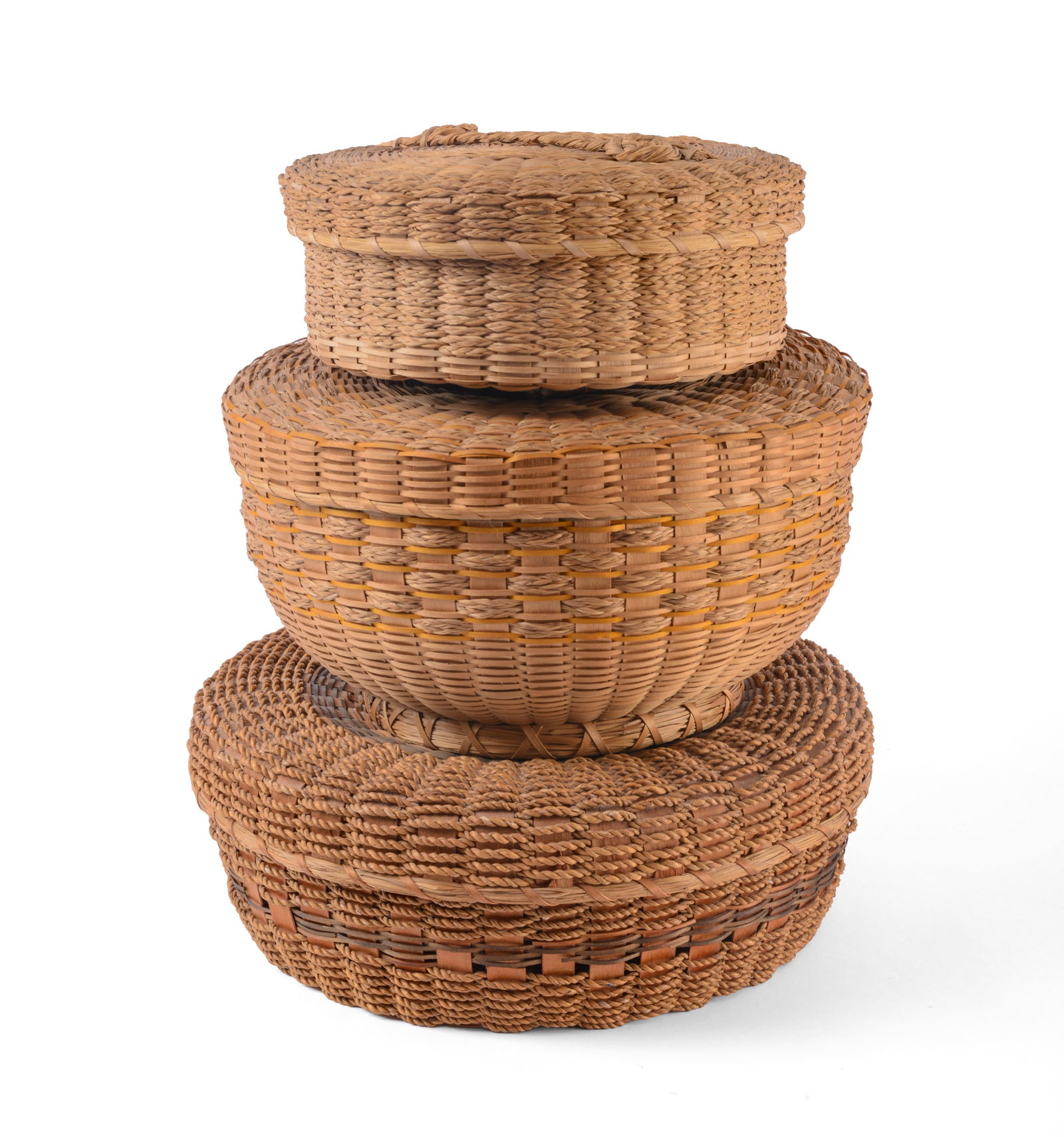Three Native American Woven Baskets. (1 of 4)