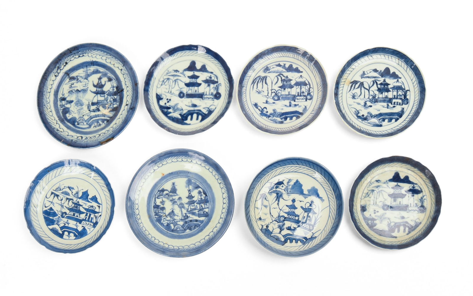Eight Chinese Canton Small Plates. (1 of 3)