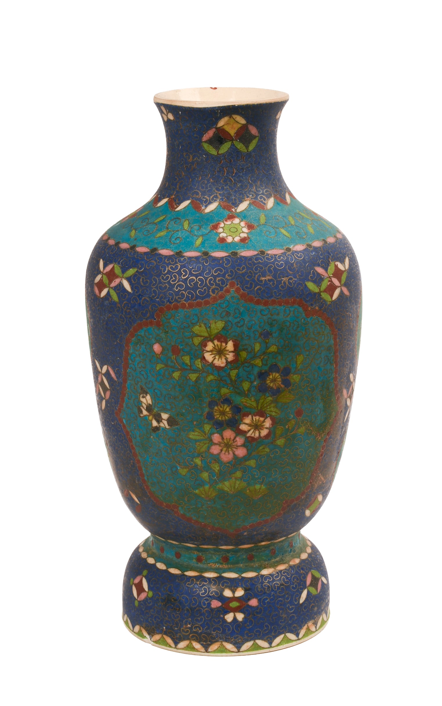 Japanese Totai Cloisonne Vase.: 19th c. Height 13 inches, good condition. SHIPPING: We offer very competitively priced in house shipping for all items in this sale. Please contact us for a quote.