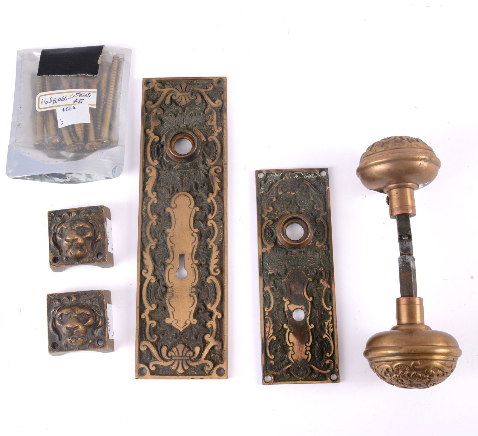 Ornate Art Nouveau Door Plates and Knob. (1 of 4)