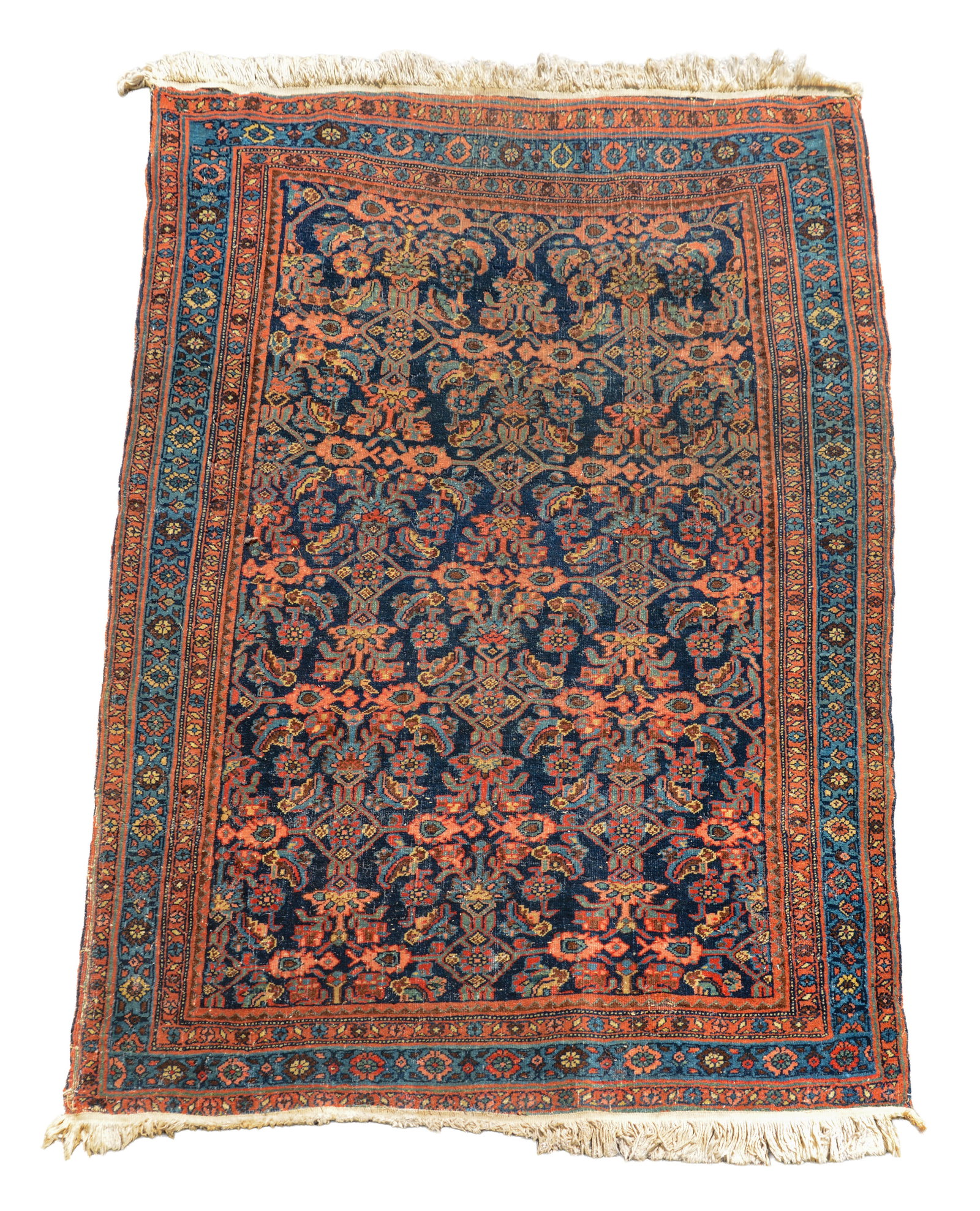 Antique Persian Bidjar Rug.: 3 feet 7 inches by 5 feet. SHIPPING: We offer very competitively priced in house shipping for all items in this sale. Please contact us for a quote.