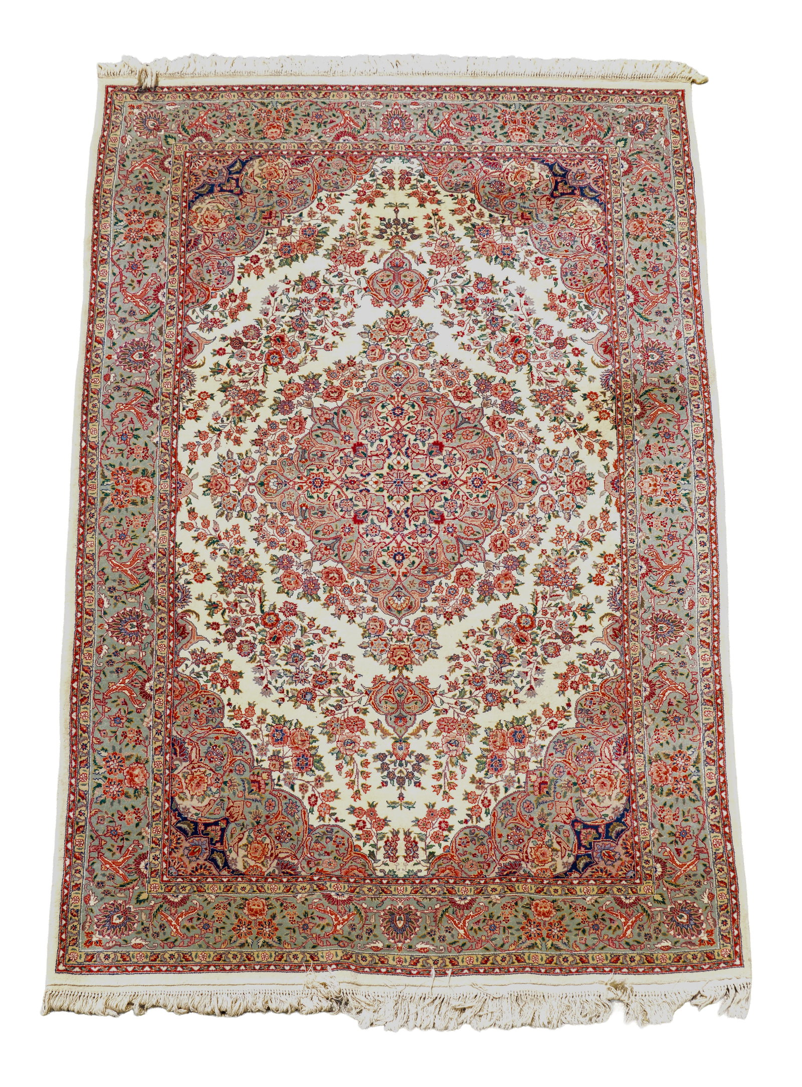 Estate Persian Kashan Rug.: 5 feet 11 inches by 8 feet 7 inches. SHIPPING: We offer very competitively priced in house shipping for all items in this sale. Please contact us for a quote.