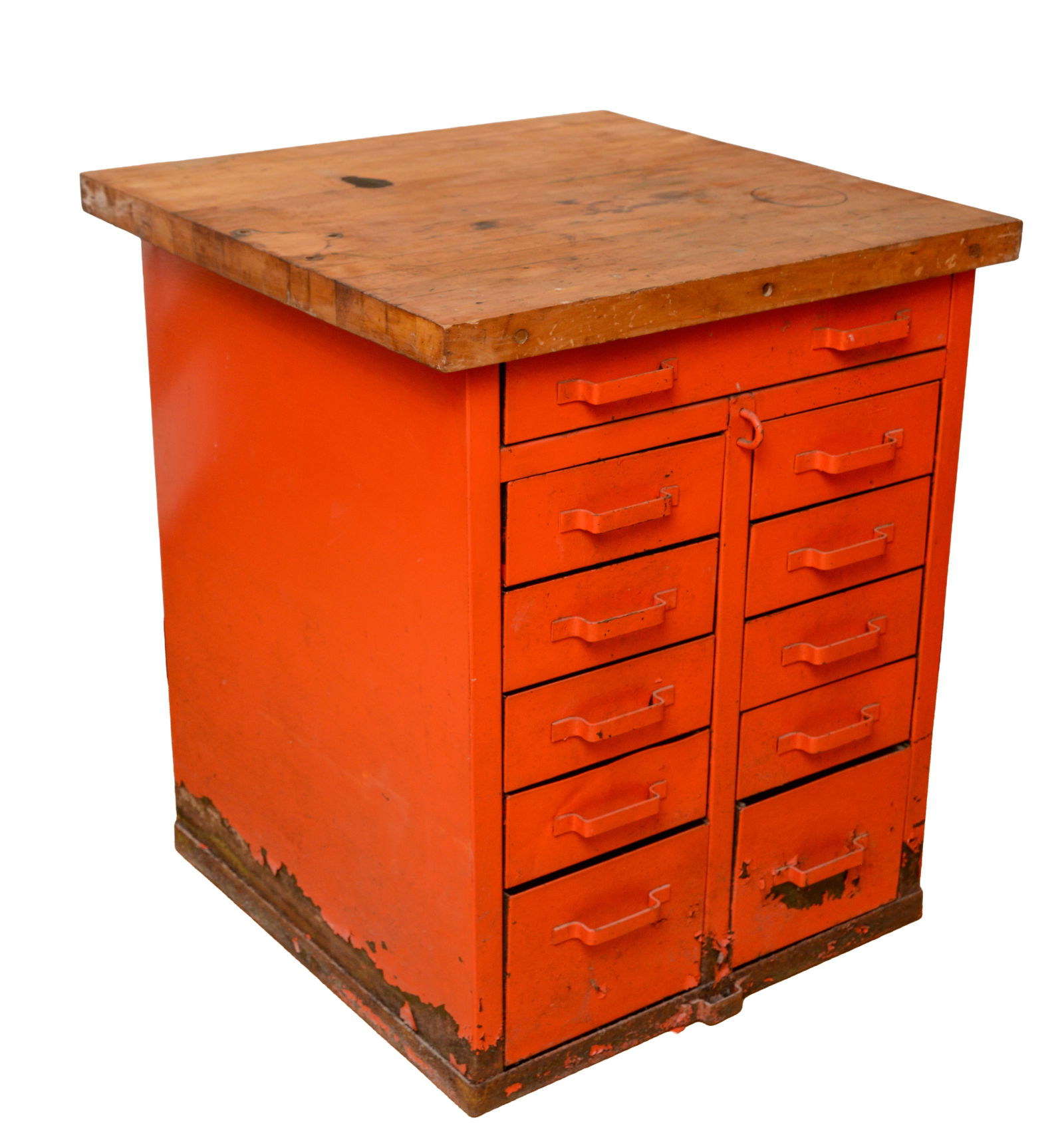 Industrial Metal Cabinet With Butcher Block Top. (1 of 2)