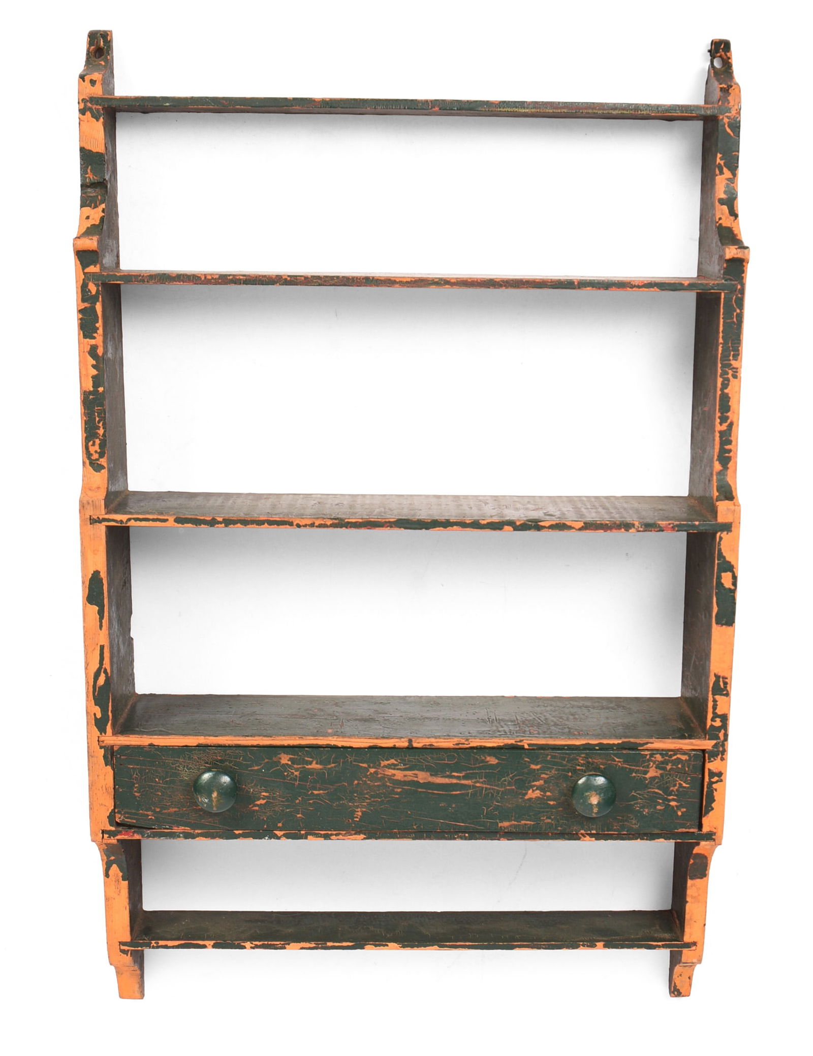 Small Hanging Shelf in Green Paint. (1 of 3)