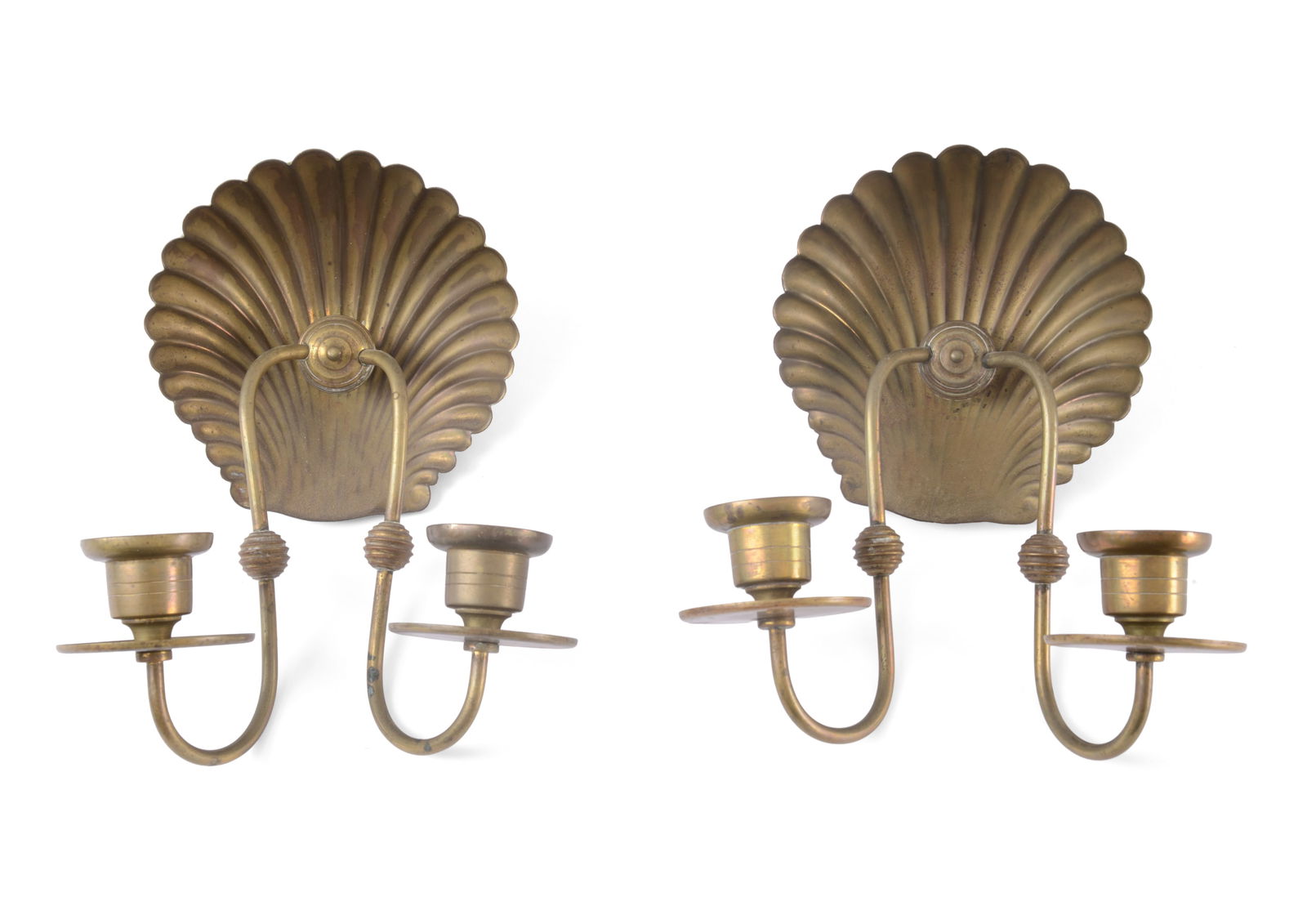 Pair of Brass Two-Light Sconces. (1 of 2)