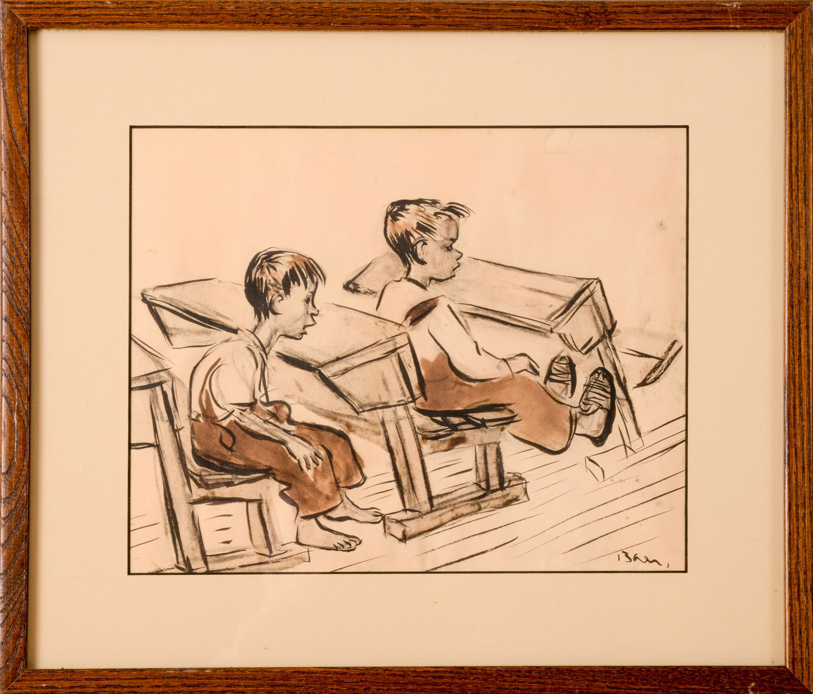 HOWARD BAER (1906 - 1986). MEXICAN SCHOOL BOYS (1 of 3)