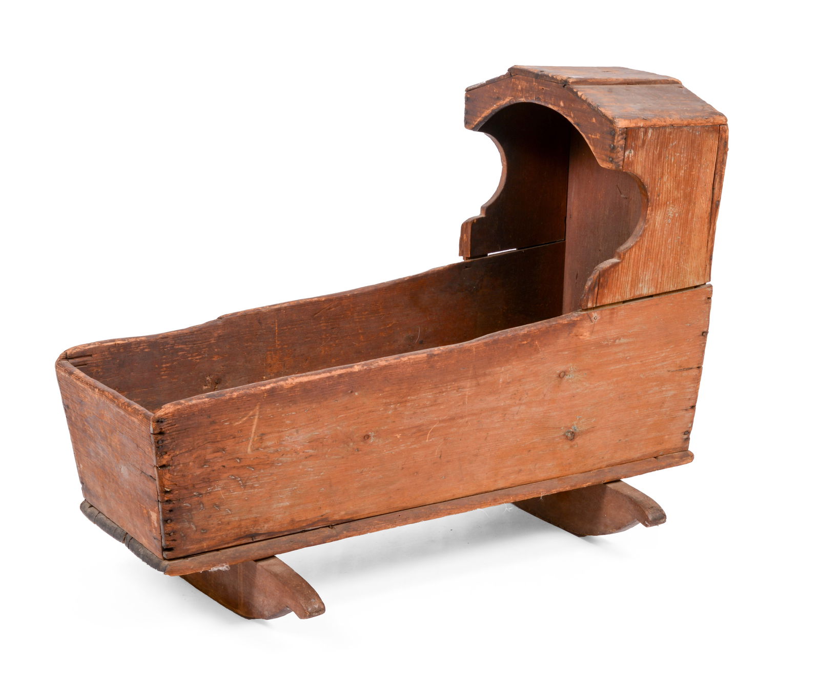 18TH OR EARLY 19TH CENTURY CRADLE IN RED PAINT. (1 of 4)