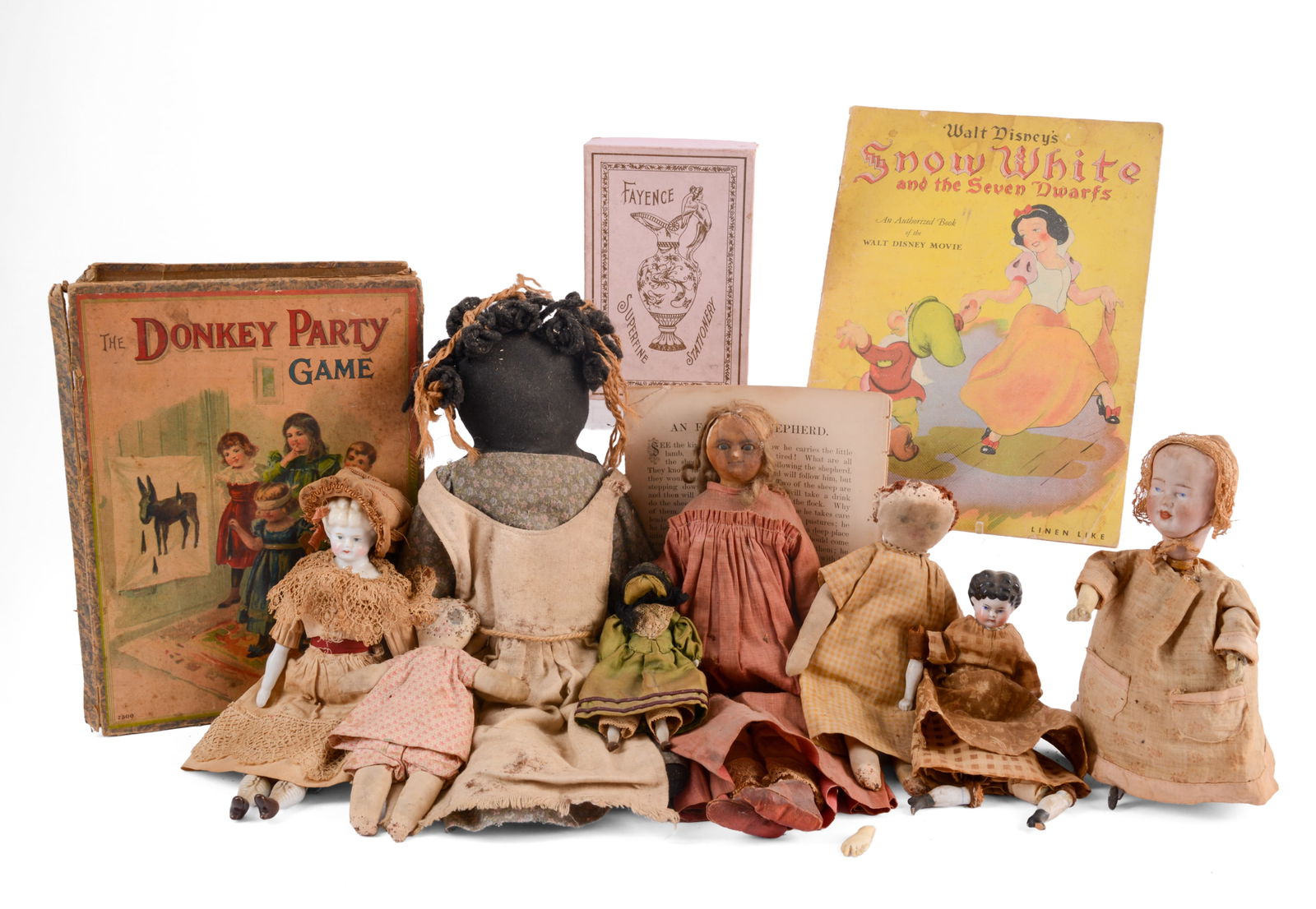 Collection of Antique Dolls and Doll Clothes. (1 of 7)